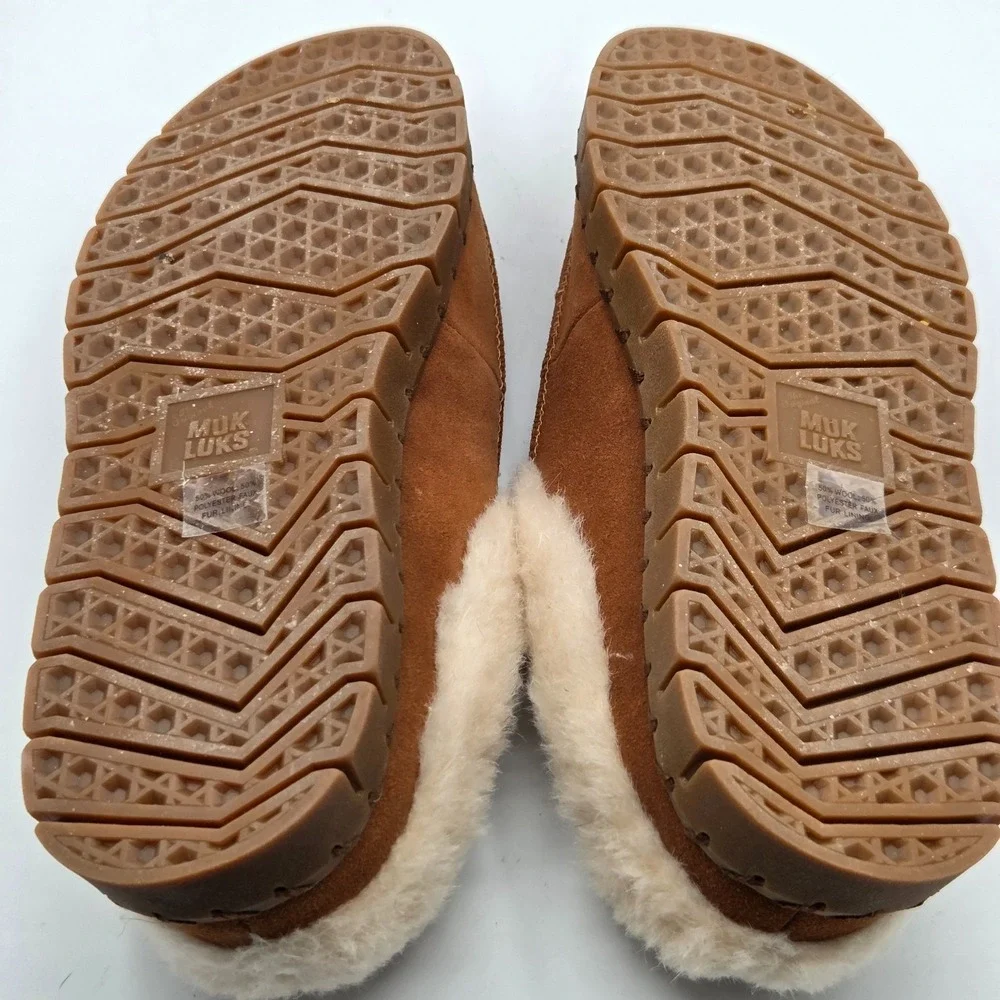 Men's Muk Luks Slippers - Cognac Brown - Size 10
